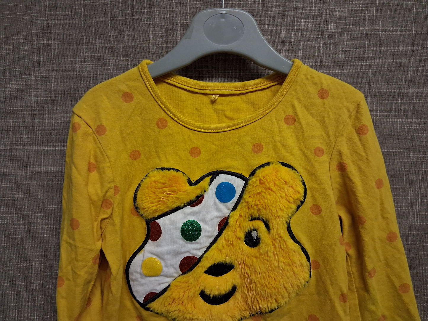 George Girl "Pudsey" Children in Need Yellow Long Sleeve T-Shirt Age 5-6 Years