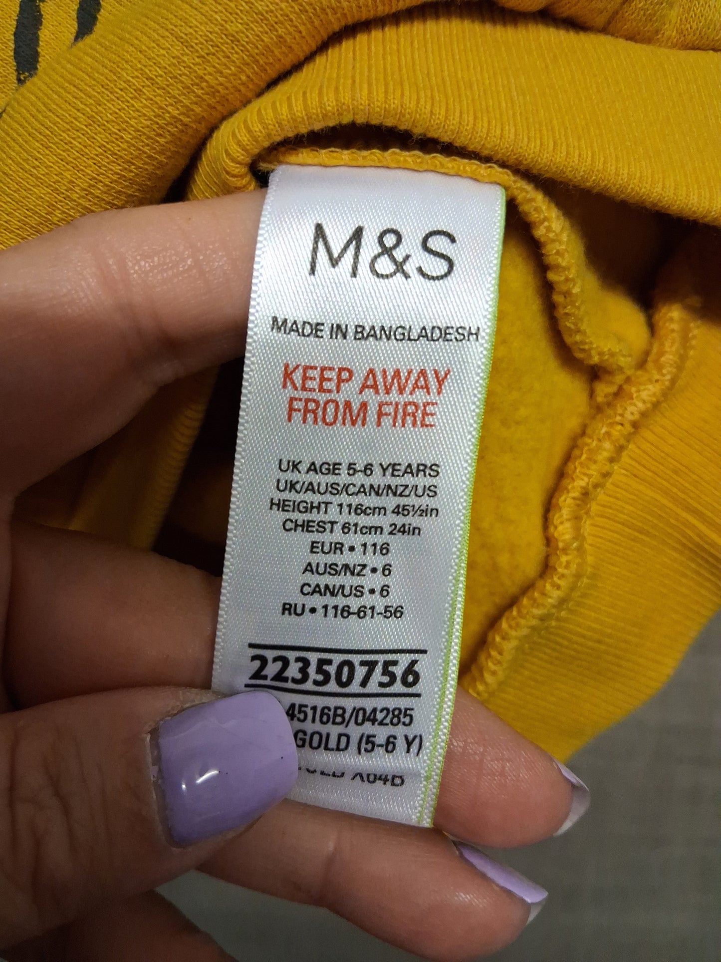 Marks & Spencer Racing Car Theme Yellow Jumper Age 5-6 Years