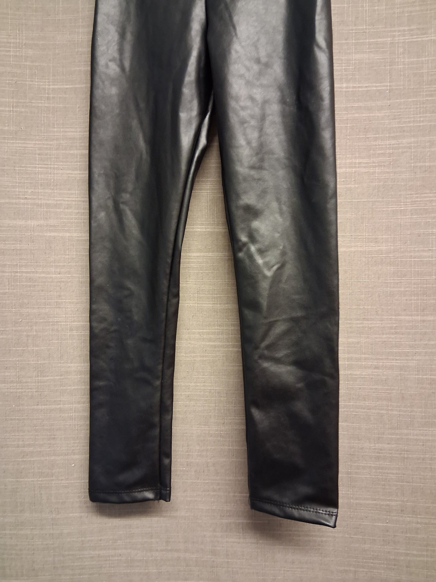 H&M Black Faux Leather Trousers Jeggings Age 6-7 Years New