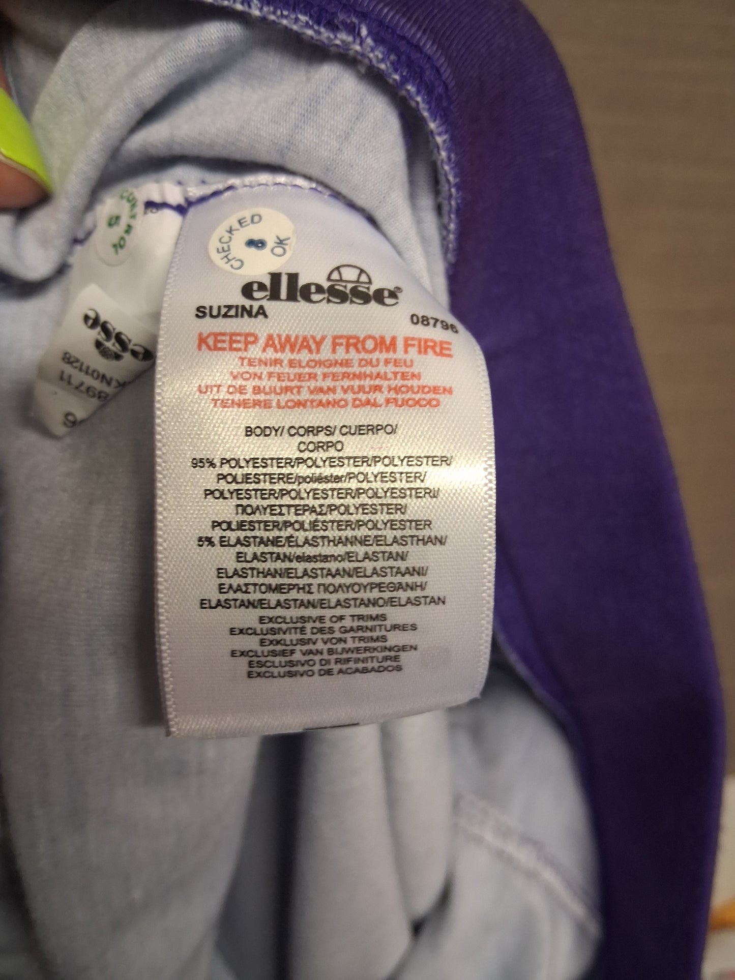 Ellesse Girls 2 Piece Outfit Set T-Shirt Oversized Cycle Shorts Purple Ombre Age 13-14 Years