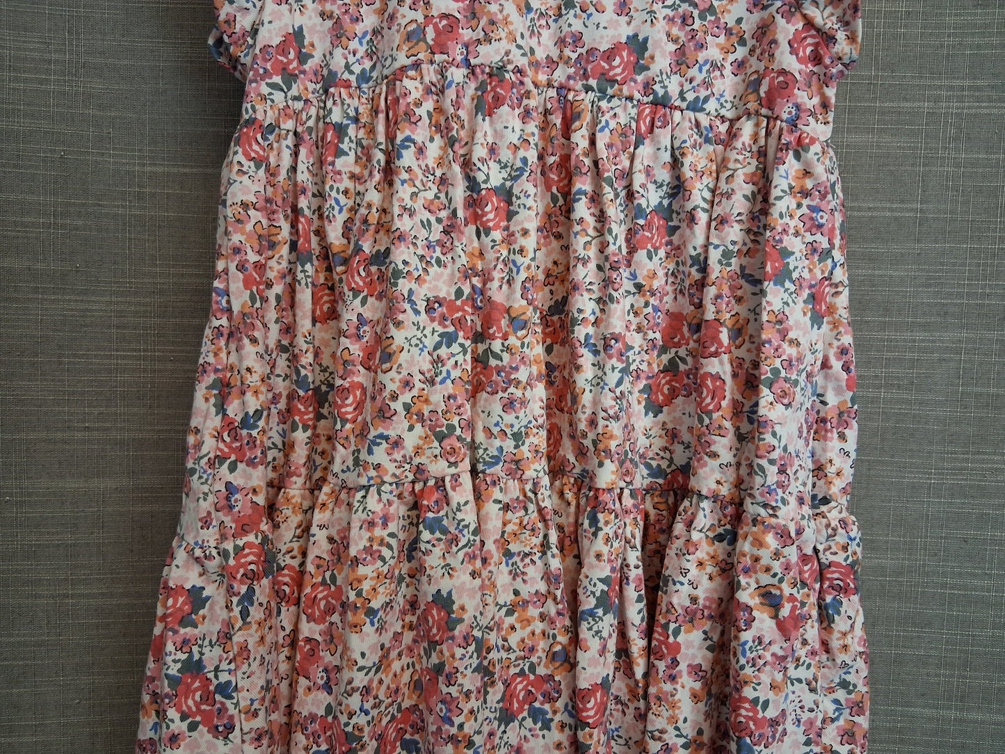 Next Girls Floral Multicolour Jersey Tiered Dress Sleeveless Age 5-6 Years