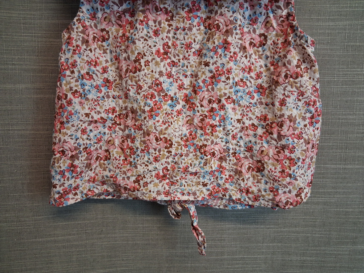 Next Girls Blouse Sleeveless Pink Floral Tie Front Age 7 Years
