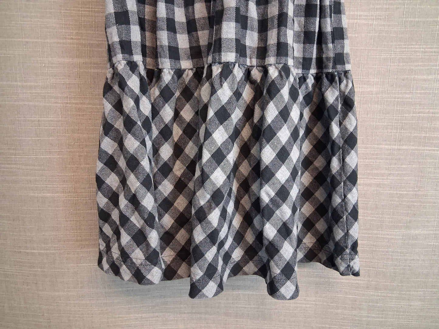 Next Girls Grey Black Check Tiered Sundress Age 8 Years