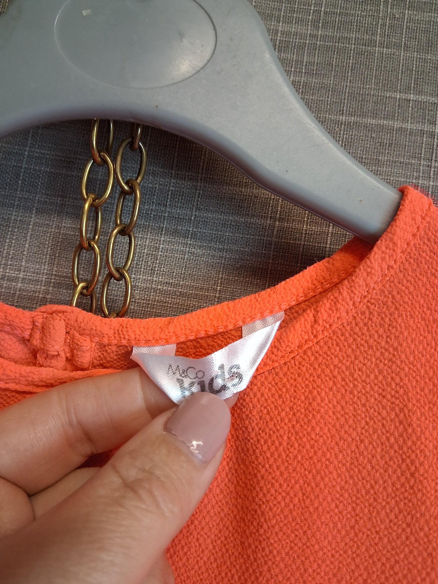 M&Co Neon Orange Short Sleeve Dress Age 5-6 Years