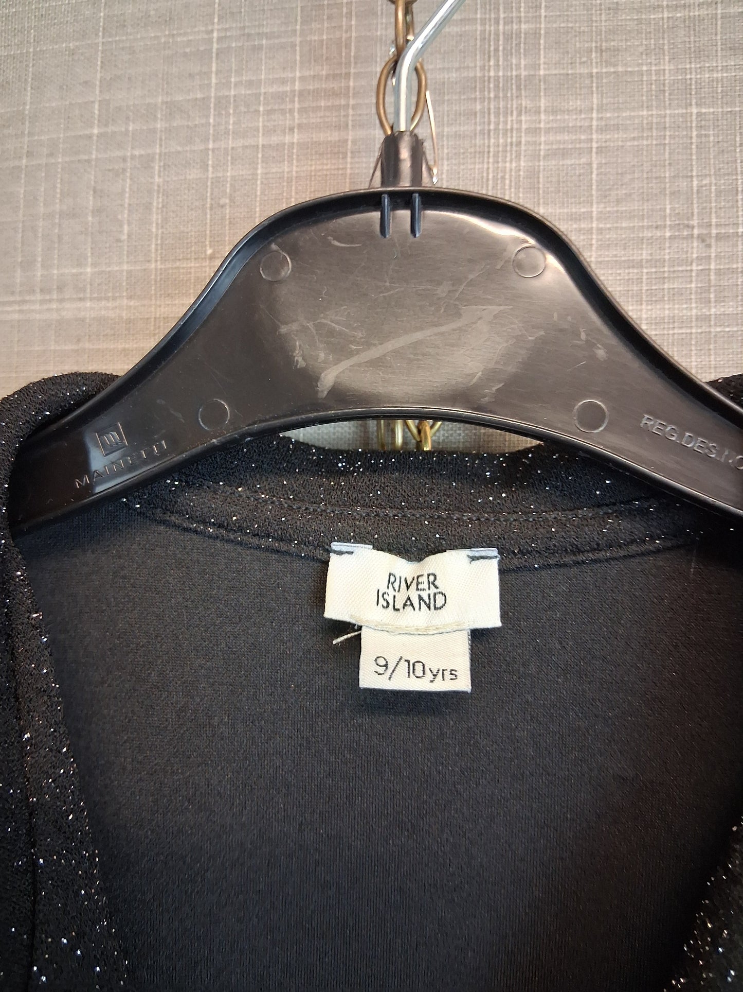 River Island Girls Playsuit Black Sparkly With Belt Age 9-10 Years
