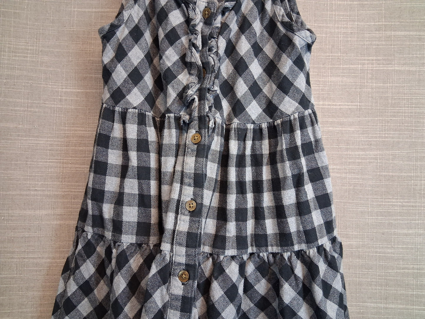 Next Girls Grey Black Check Tiered Sundress Age 8 Years
