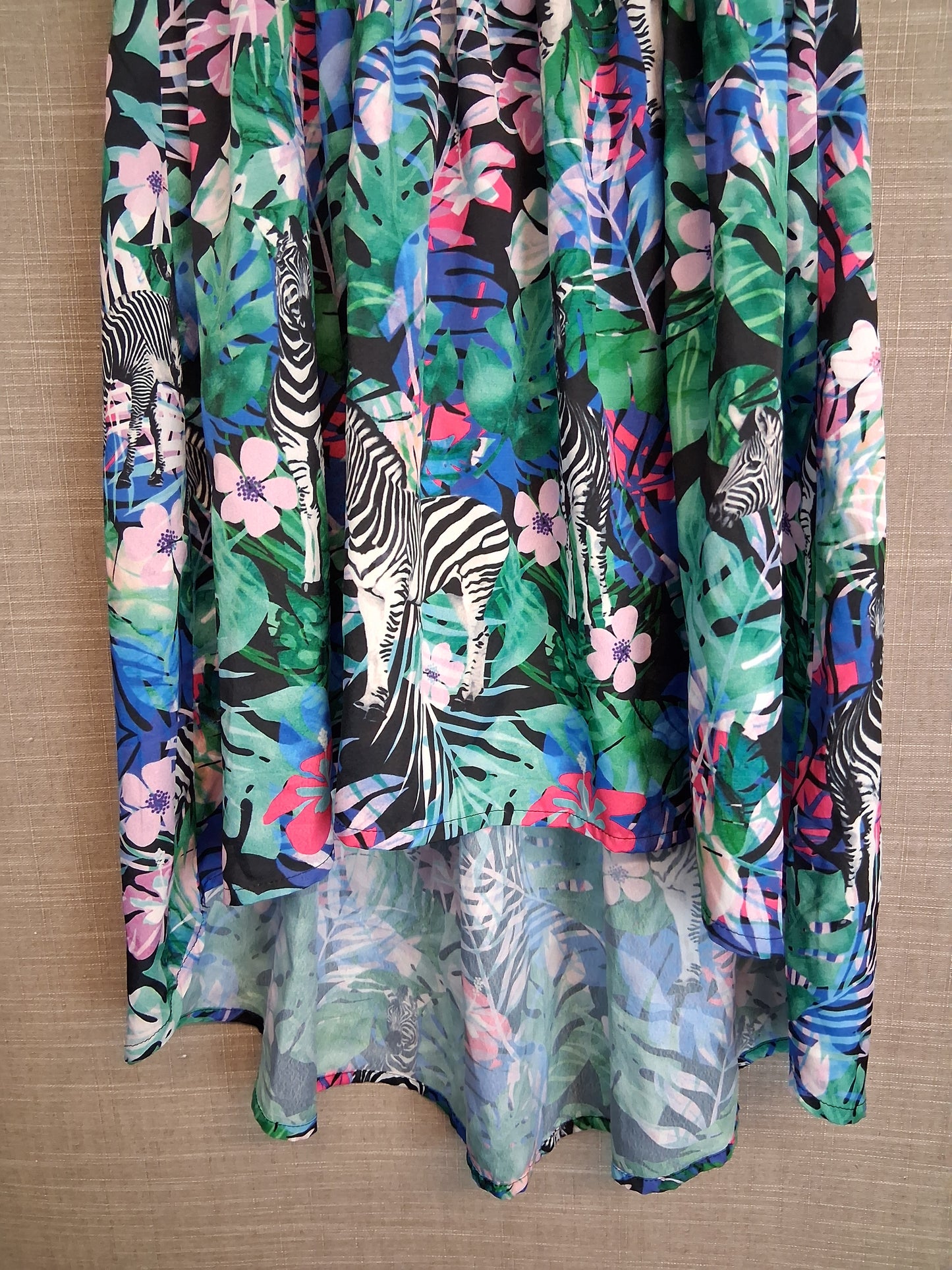 Blue Zoo Girls Tropical Print Cold Shoulder Hi Lo Dress Age 8 Years New