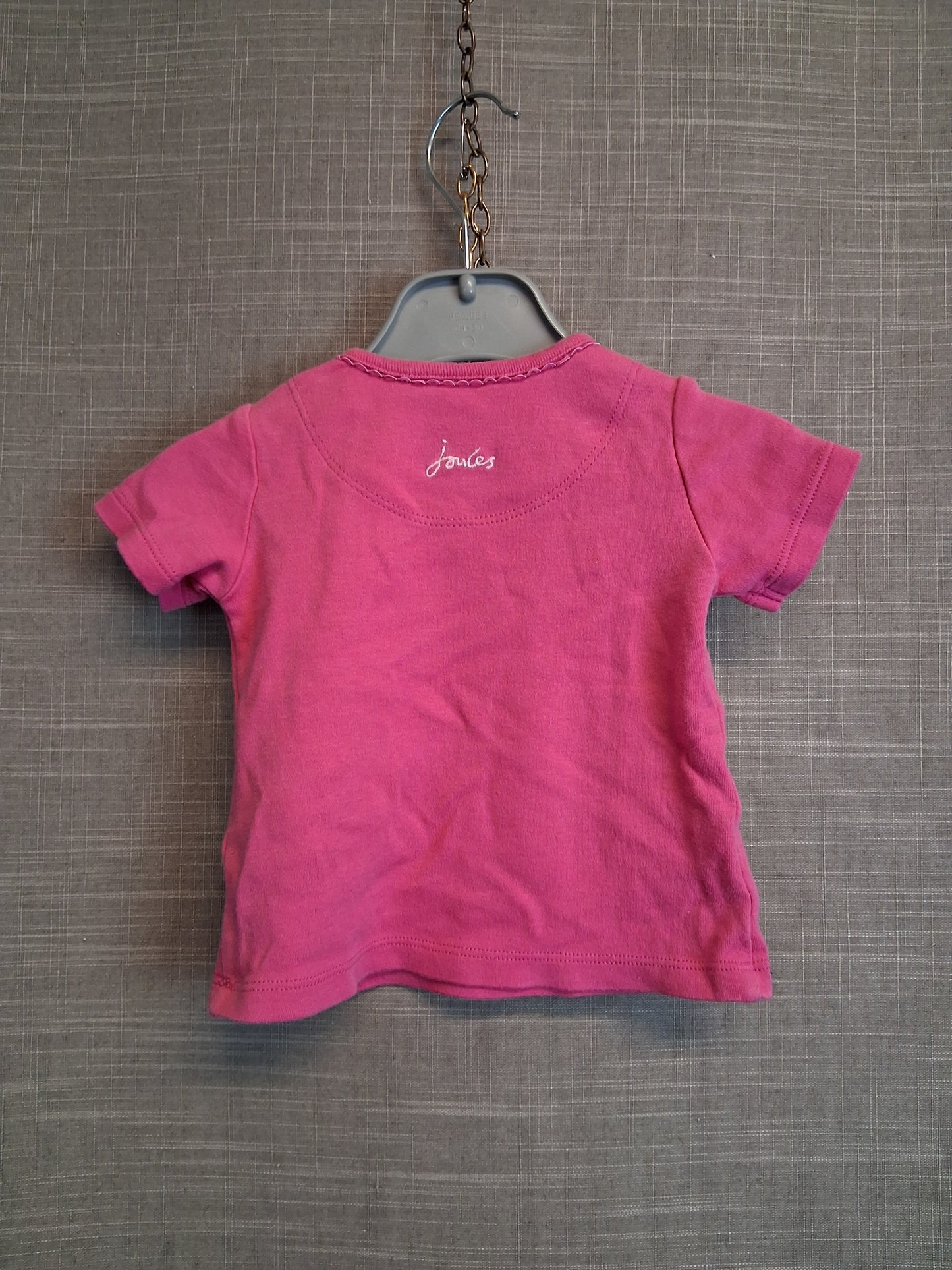 Joules Girls "Poppy" Pink Horse T-Shirt Age 0-3 Months