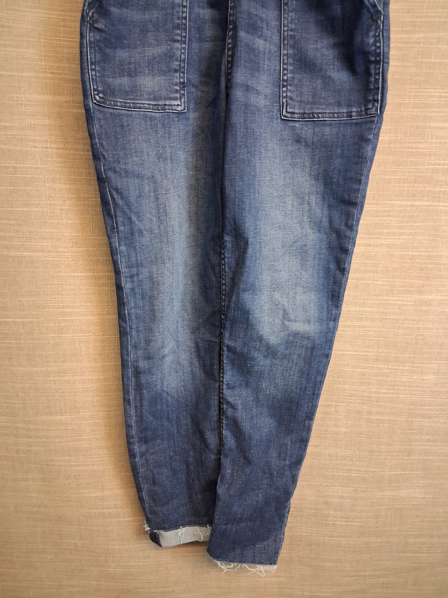 H&M Girls Denim Blue Dungarees Blue Frayed Hem Age 11-12 Years