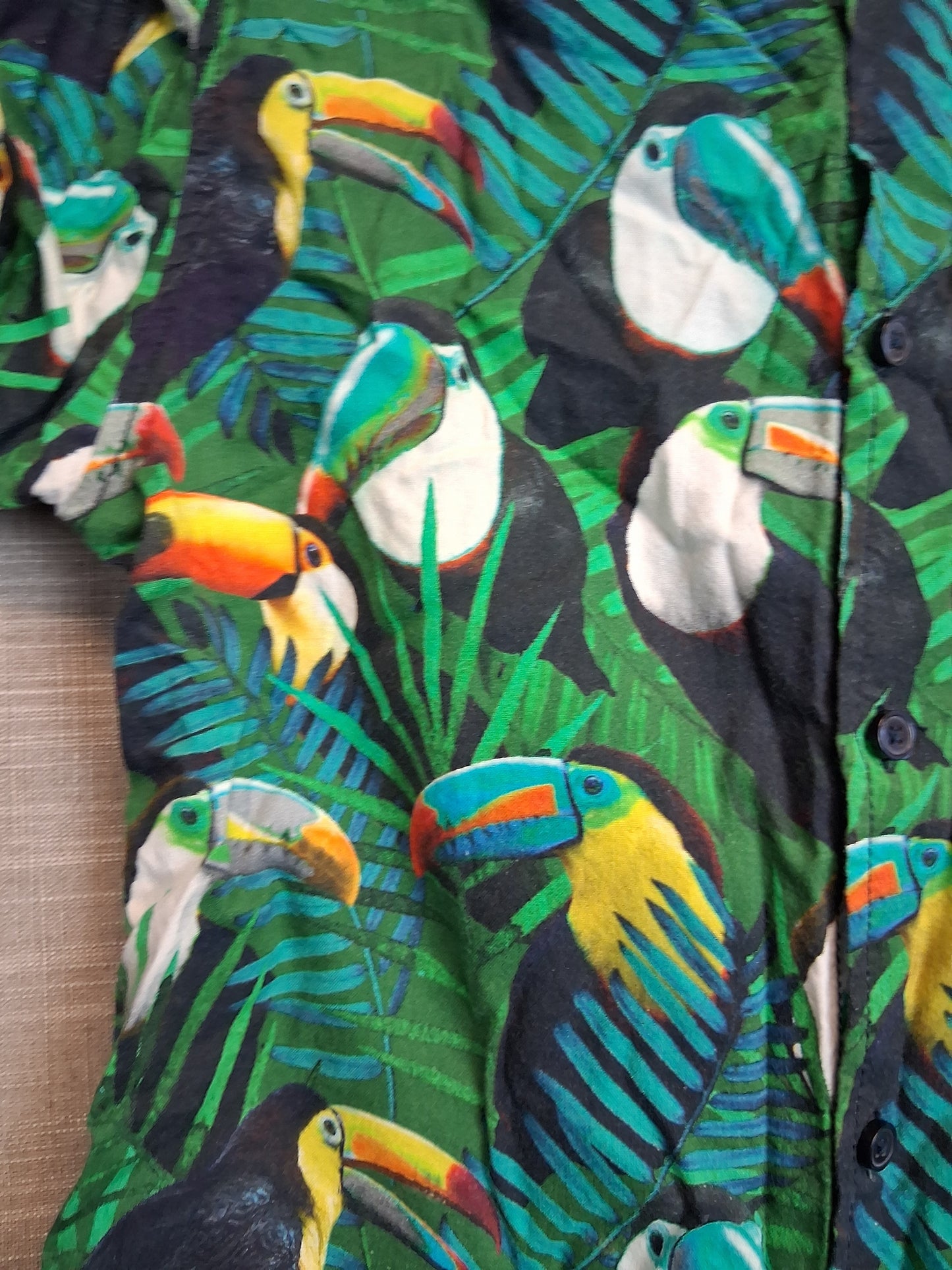Next Boys Summer Shirt Age 9 Years Toucan Print Green