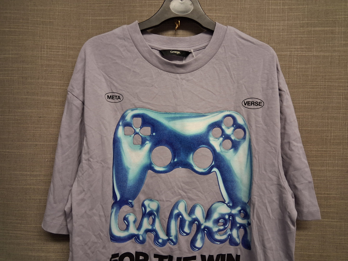 George Boys Lilac Gaming Theme T-Shirt Short Sleeve Age 12-13 Years New