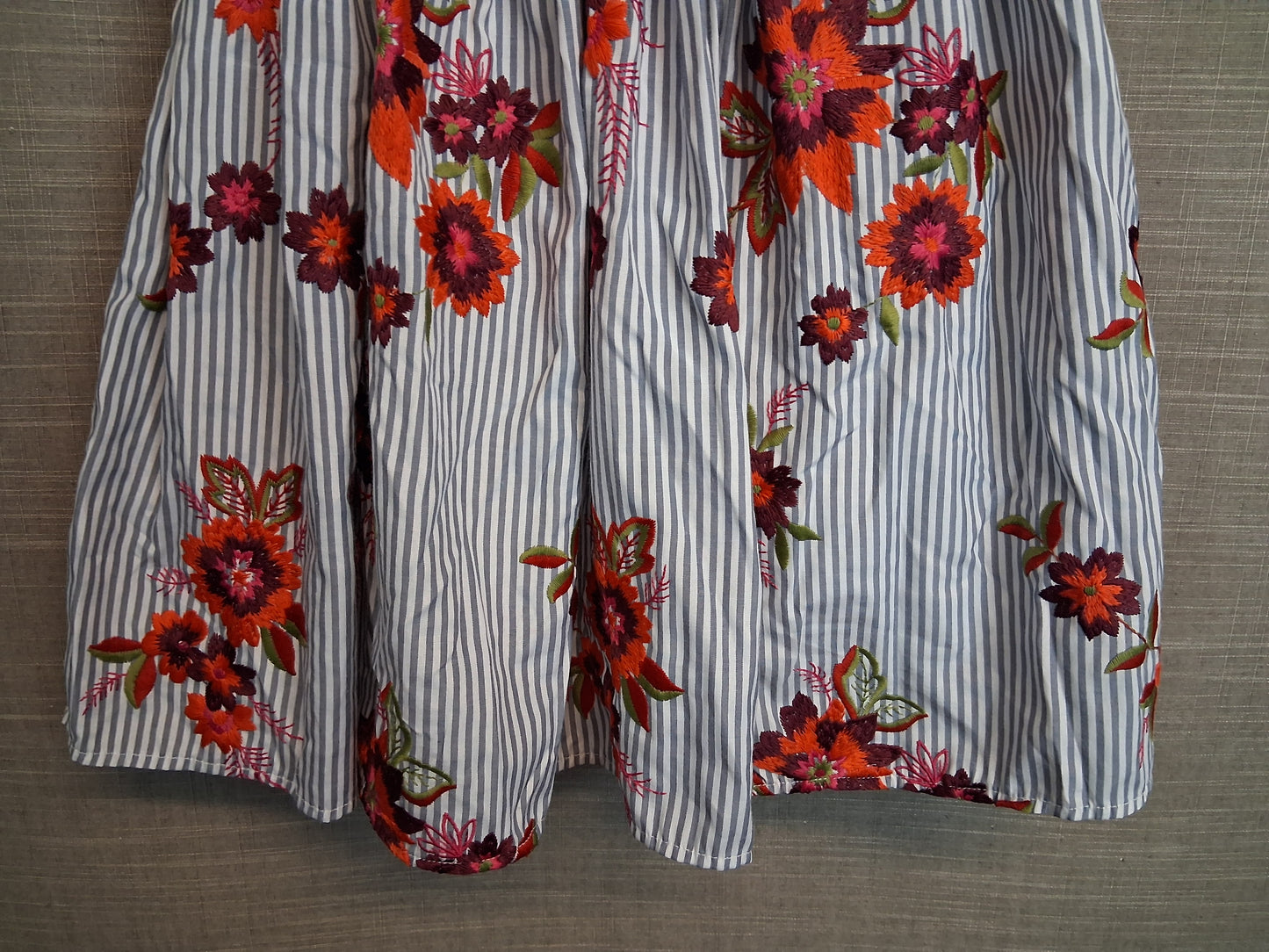 Next Girls Stripe Embroidered Floral Sleeveless Dress Age 9 Years