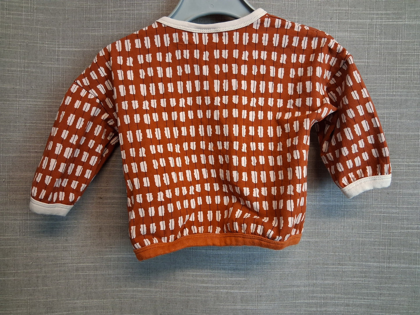 Next Boys Orange and Beige Long Sleeve Top Age 3-6 Months