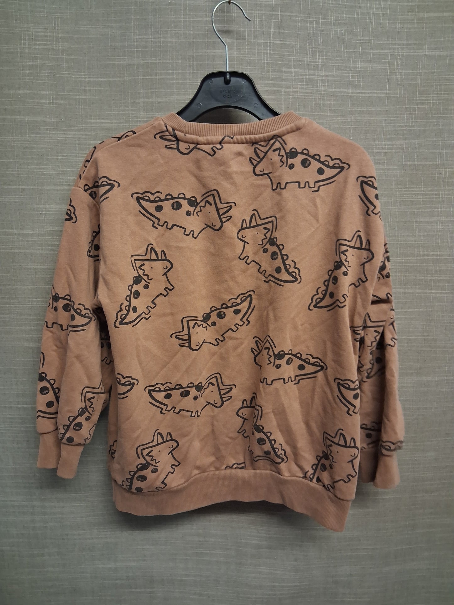 Next Boys Brown Dinosaur Theme Sweater Jumper Age 6-7 Years