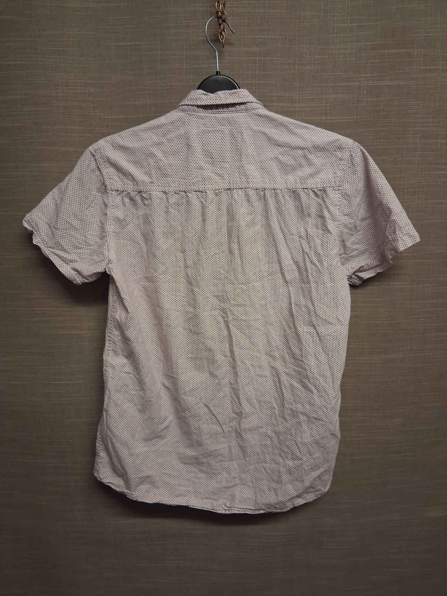 Diesel Boys Short Sleeve Shirt White Burgundy Spotty Shirt Age 13 Years