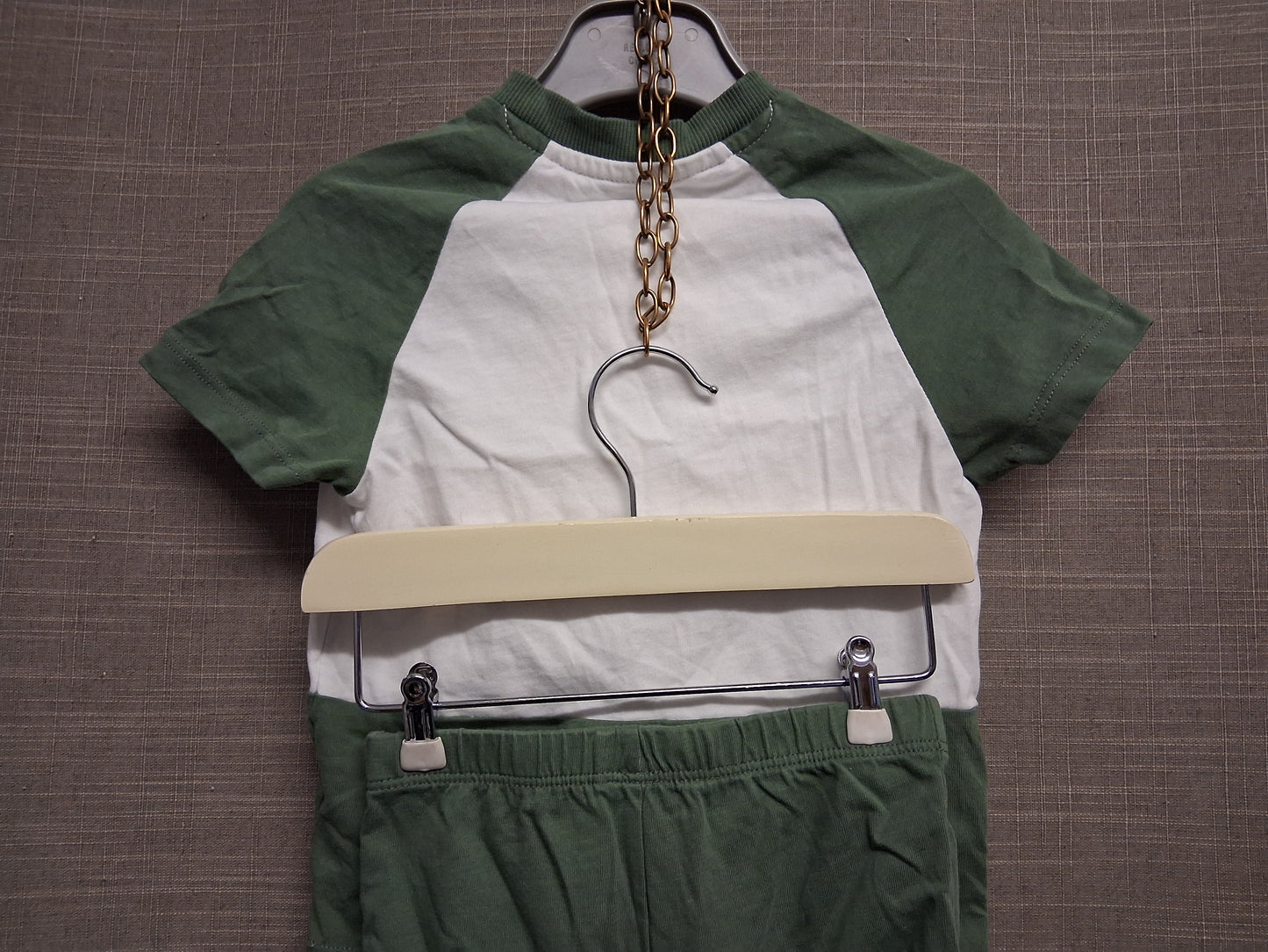 Nutmeg Boys 2 Piece Outfit Shorts & T-Shirt Set Dada's Mini Green Age 12-18 Months