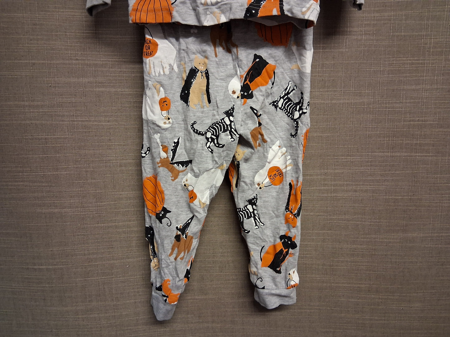 TU Boys Halloween Pjs Pyjamas Grey 2 Piece Set Age 2-3 Years