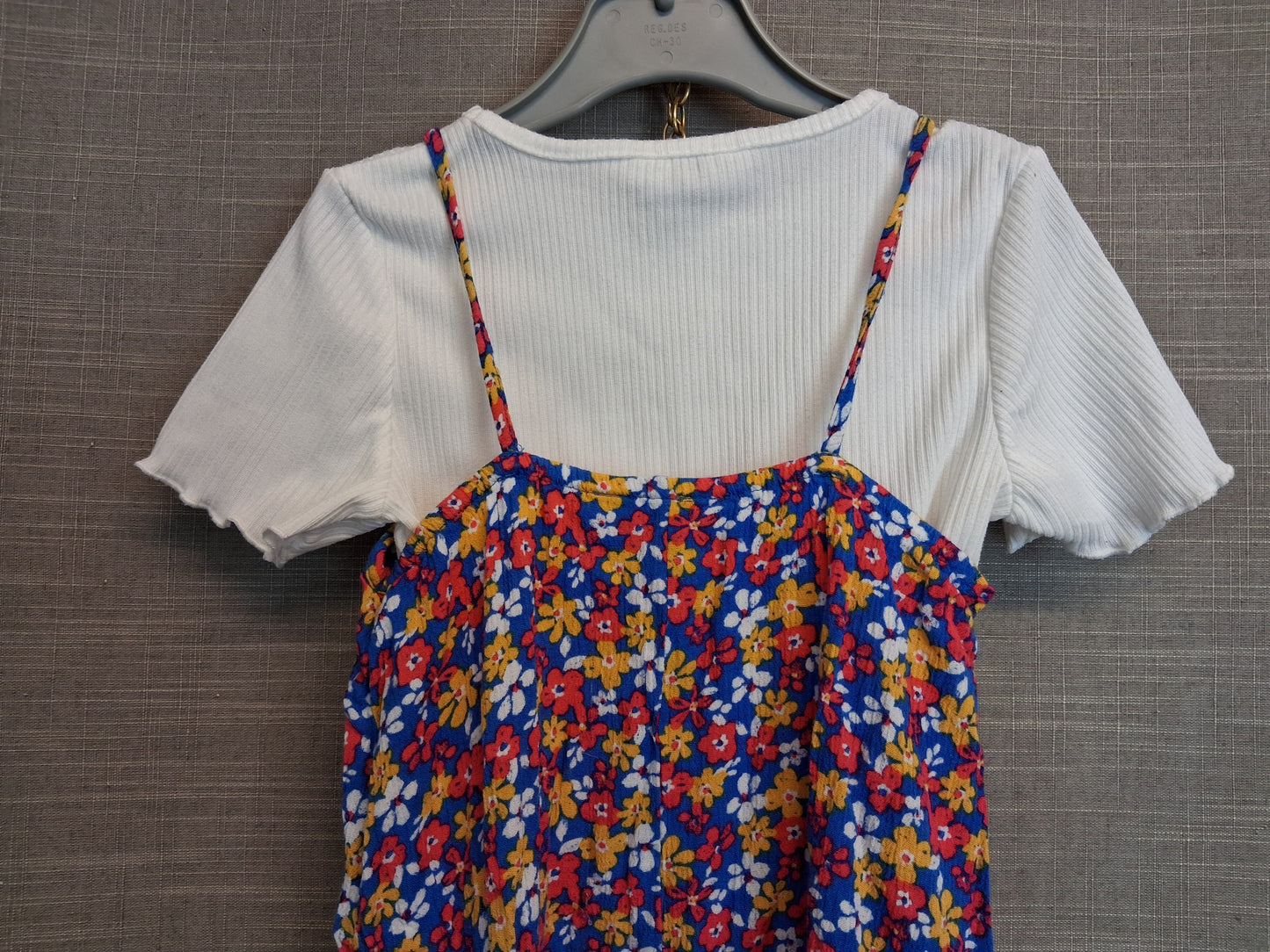 Primark Girls 2 Piece Outfit T-Shirt & Dress Multicolour Floral Age 3-4 Years