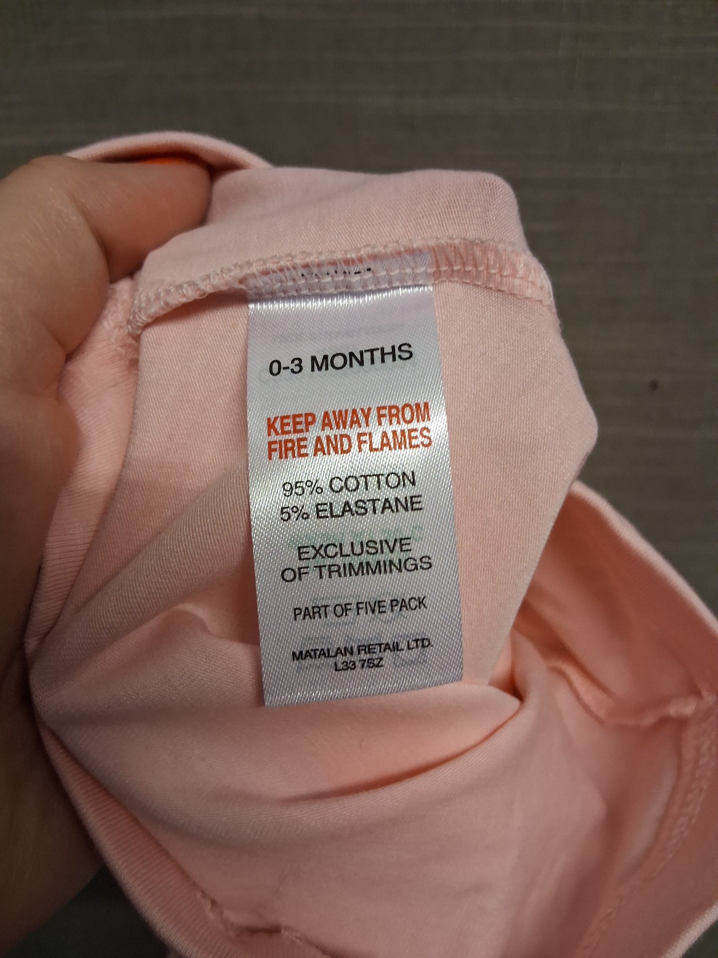 Matalan Girls Pink Leggings Age 0-3 Months