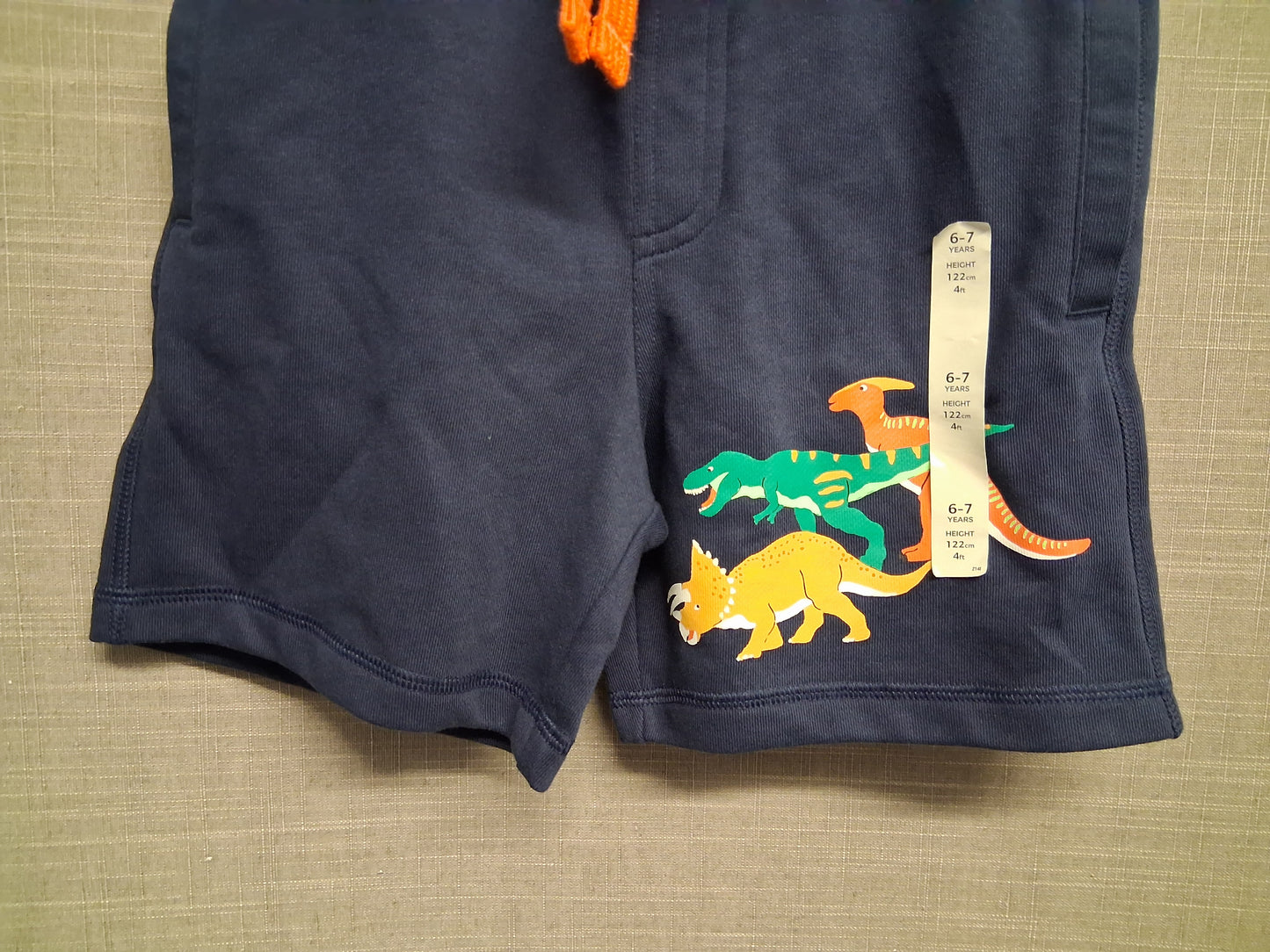 Marks & Spencer Navy Blue Jersey Shorts Dinosaur Theme Age 6-7 Years
