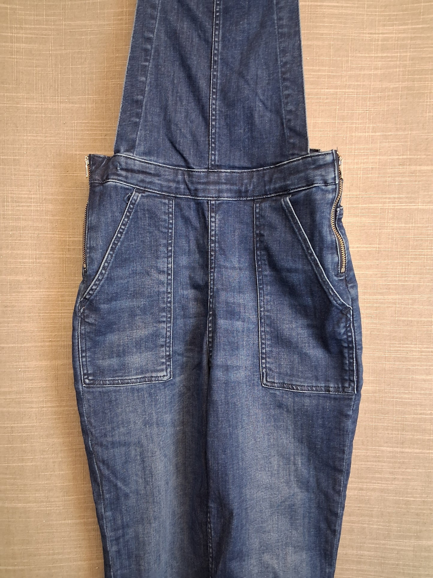 H&M Girls Denim Blue Dungarees Blue Frayed Hem Age 11-12 Years