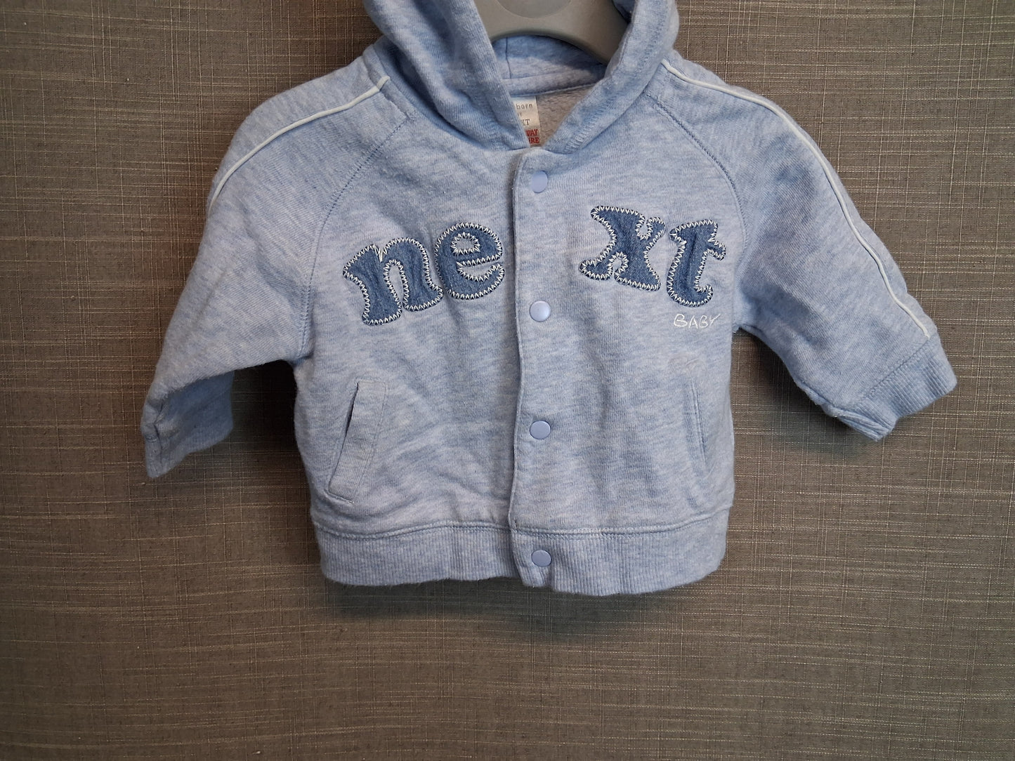 Next Boys Full Zip Hoodie Blue Age 3-6 Months