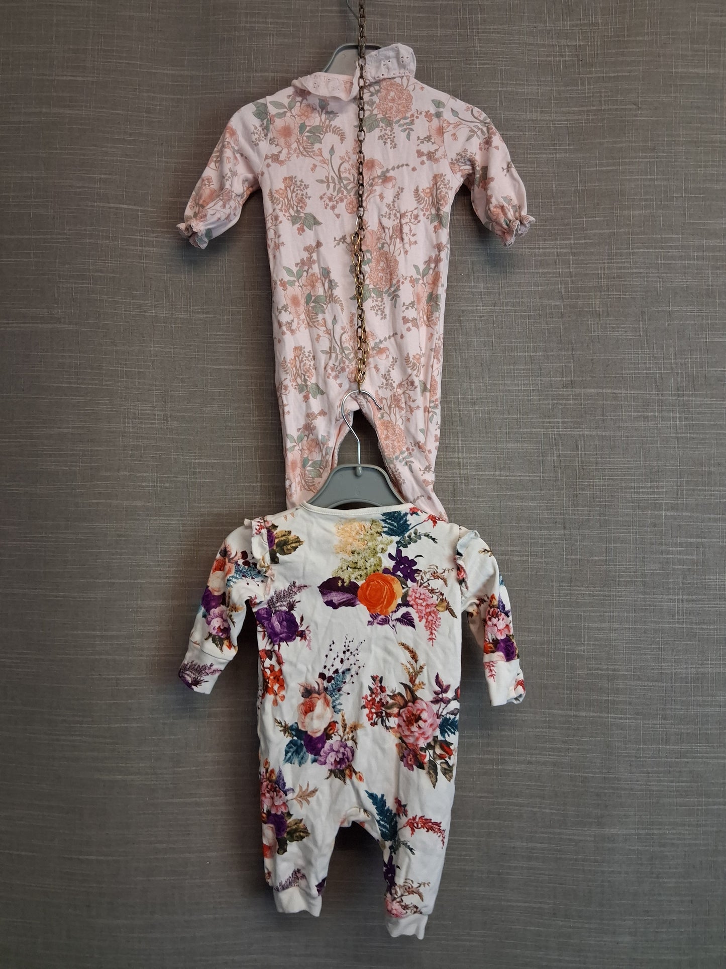 Next Girls Sleepsuits One Piece X2 Multicolour Floral Age 0-3 Months