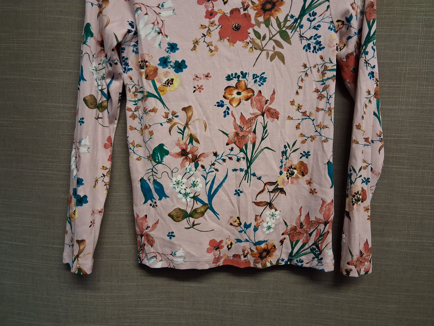 Next Girls Pink Floral Long Sleeve T-Shirt Jersey Age 15 Years