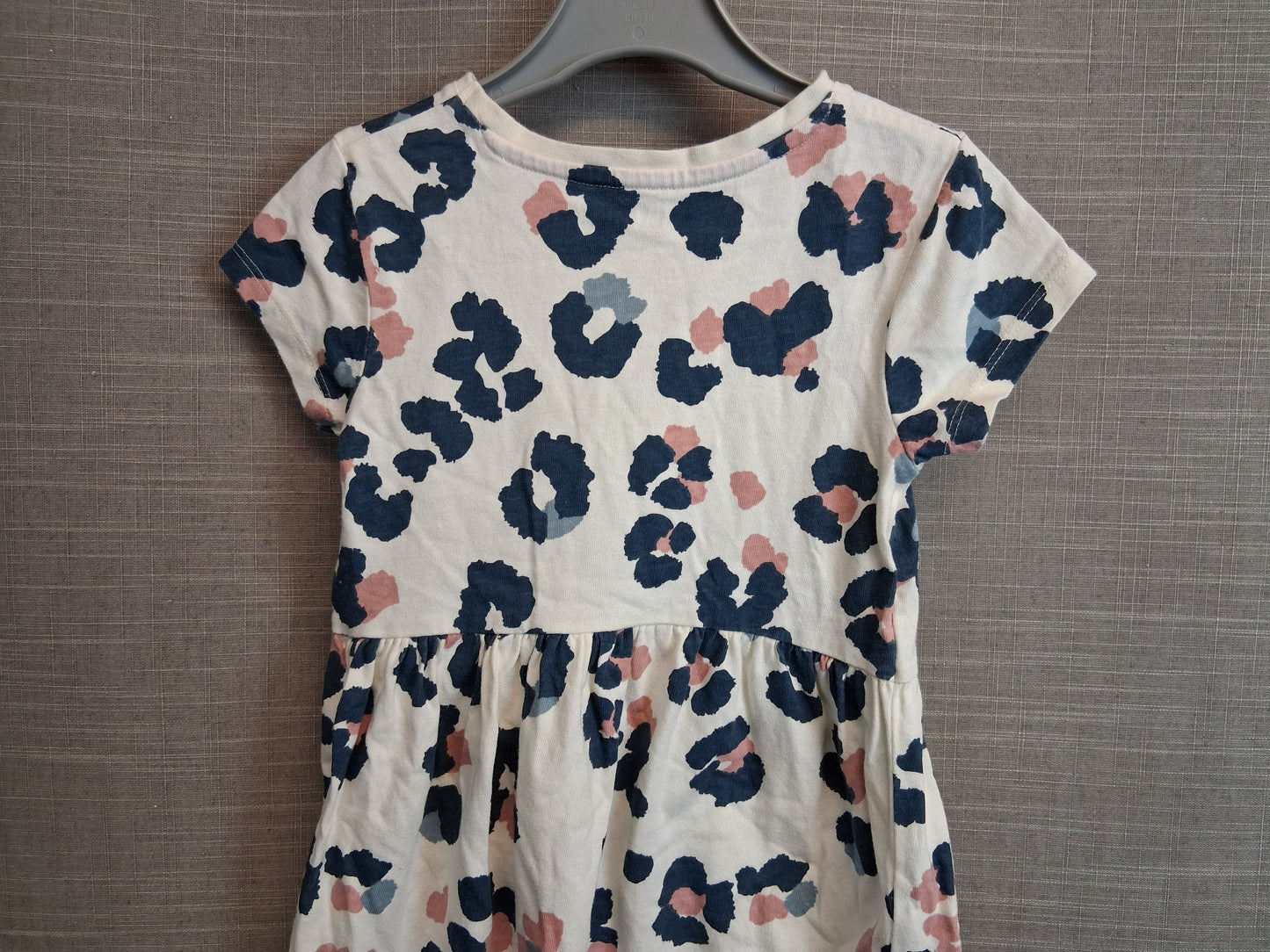 Nutmeg Jersey T-Shirt Dress Age 3-4 Years Beige Animal Print Short Sleeve