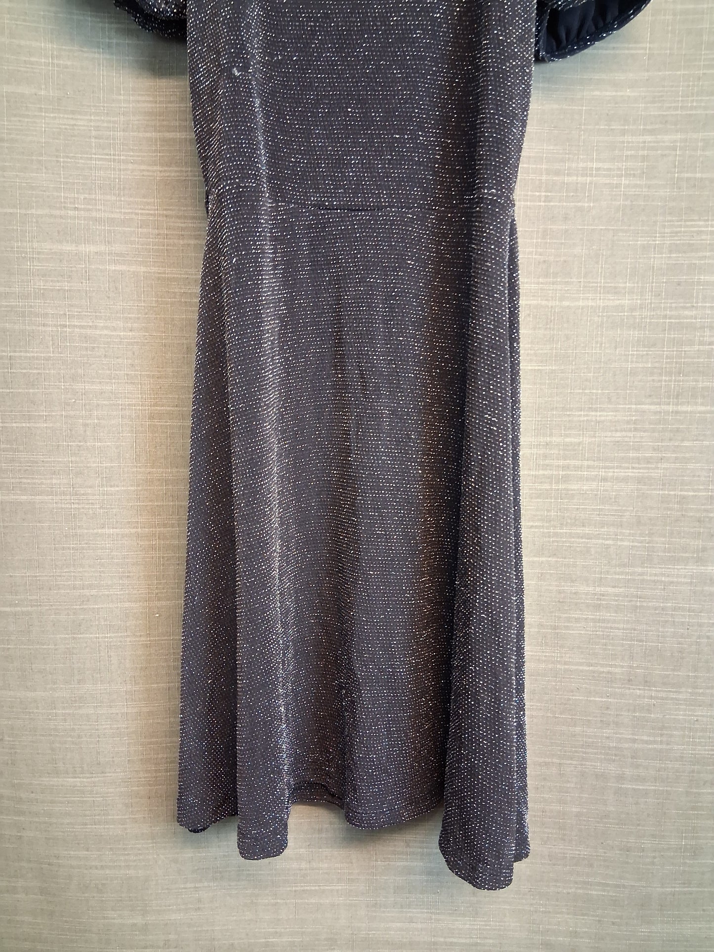 New Look Girls Black Silver Sparkly Dress Age 12-13 Years