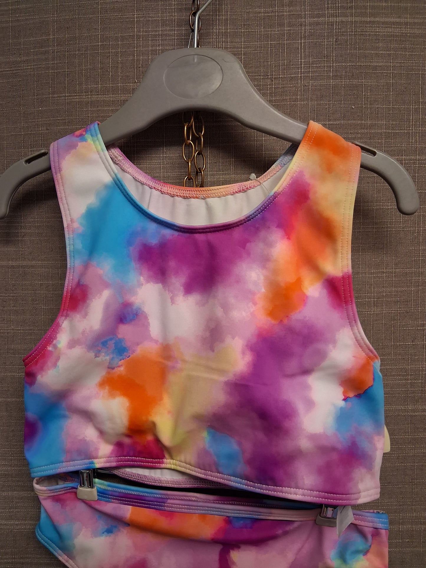 F&F Girls Pink Tie Dye 2 Piece Bikini Set Swimwear Age 6-7 Years New