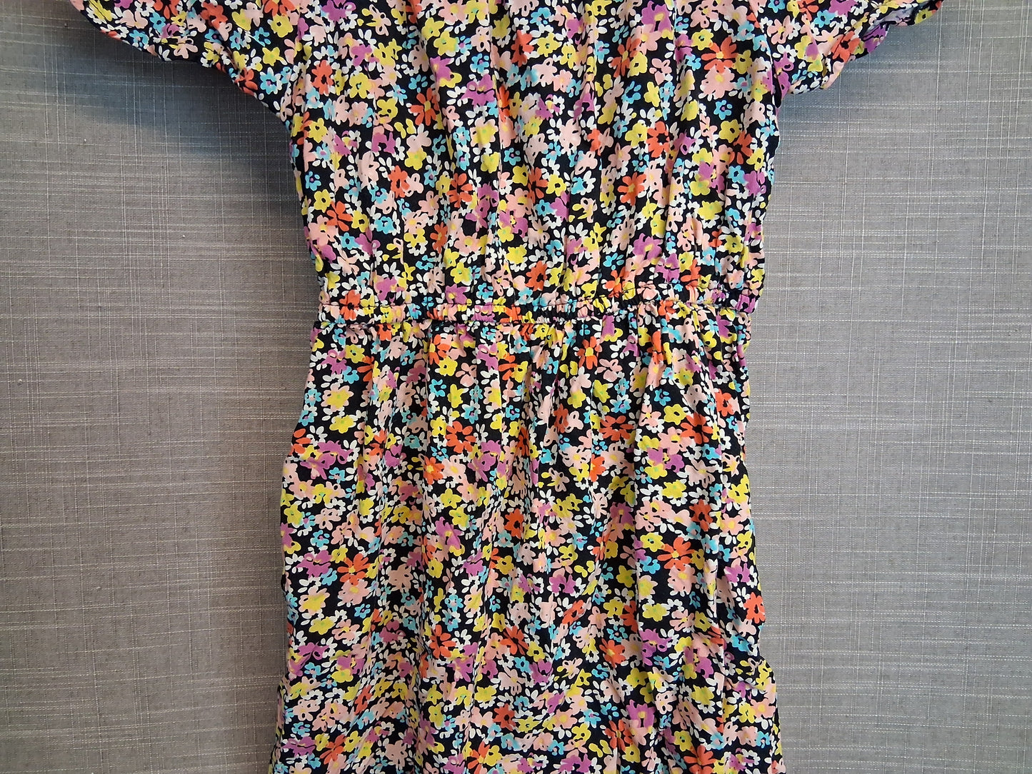 Primark Girls Multicolour Floral Off the Shoulder Dress Age 7-8 Years