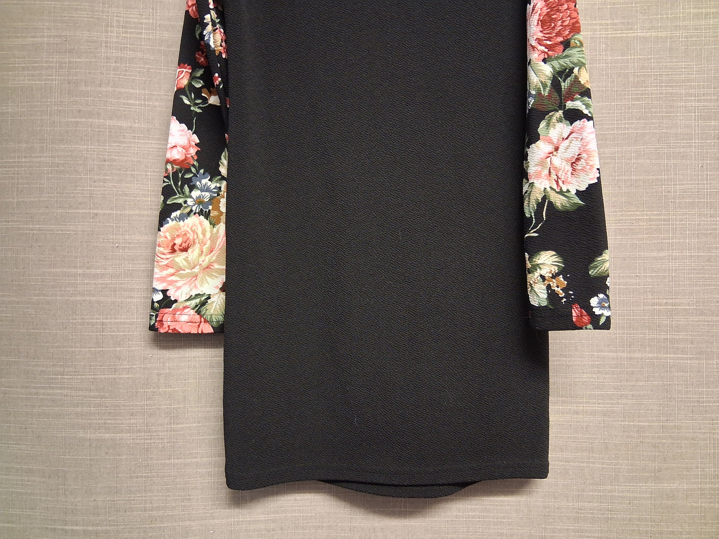 Shein Girls Black Floral Long Sleeve T-Shirt Dress Age 8 Years