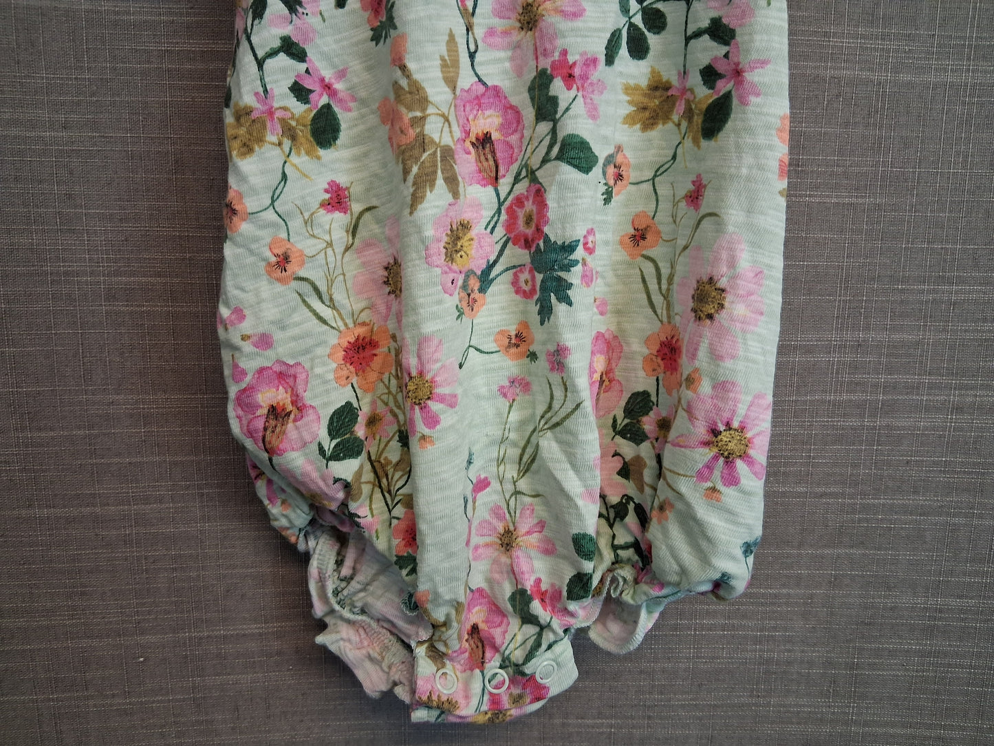Next Girls Green Floral Sleeveless Bodysuit Age 12-18 Months