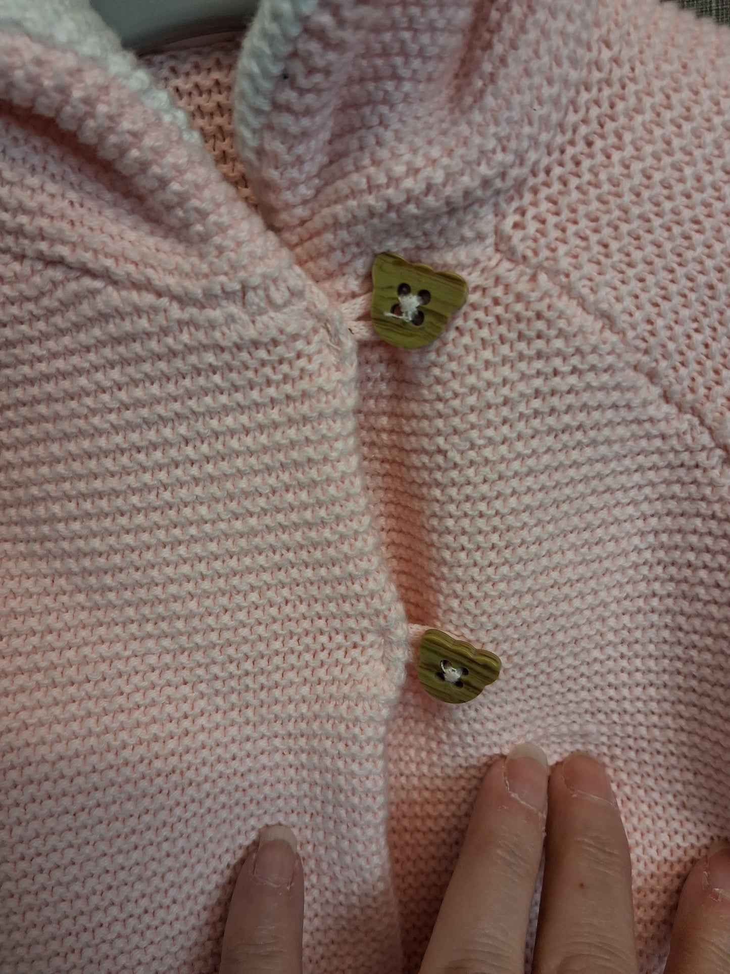 Rock Bye Baby Girls Pink Knitted Cardigan Knitted with Hood Age 0-3 months