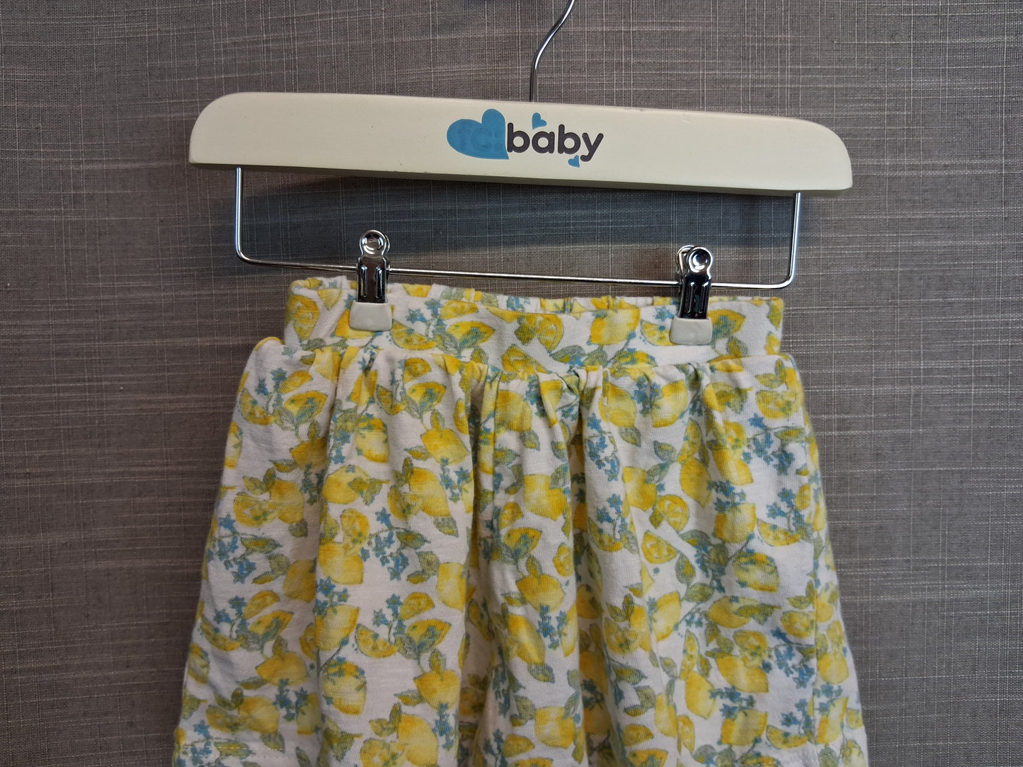 Next Girls Yellow Lemon Print Jersey Shorts Age 6-9 Months