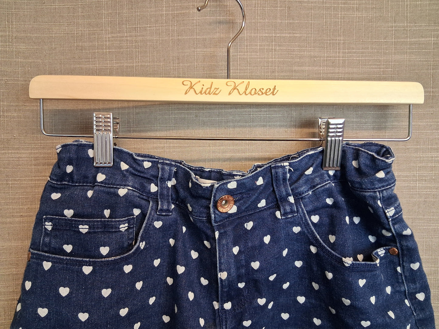Primark Girls Blue Spotty Denim Shorts Age 12-13 Years