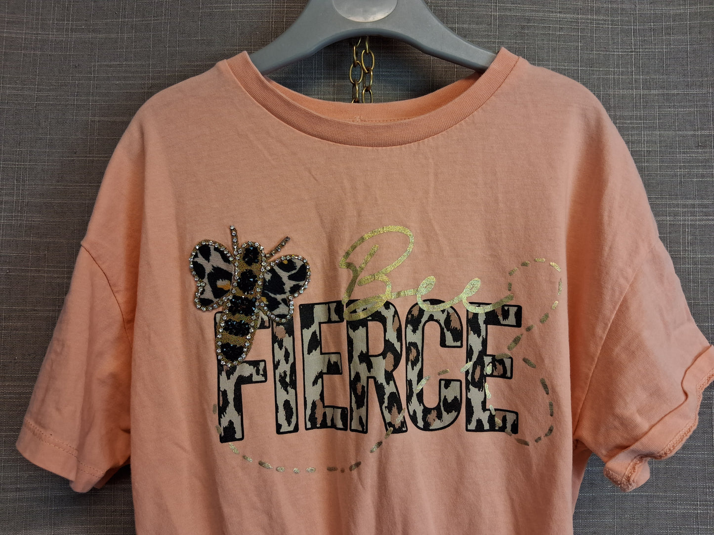 River Island Orange Cropped Short Sleeve T-Shirt Size 7-8 Years