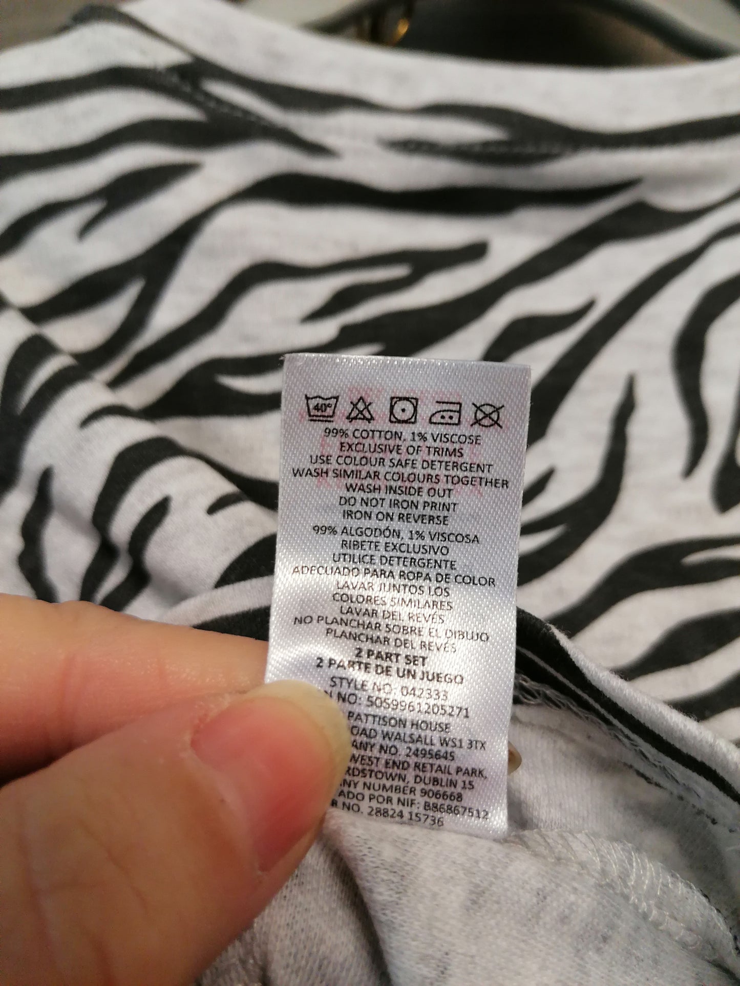 Pep&Co Zebra Print T-Shirt Age 6-9 Months New