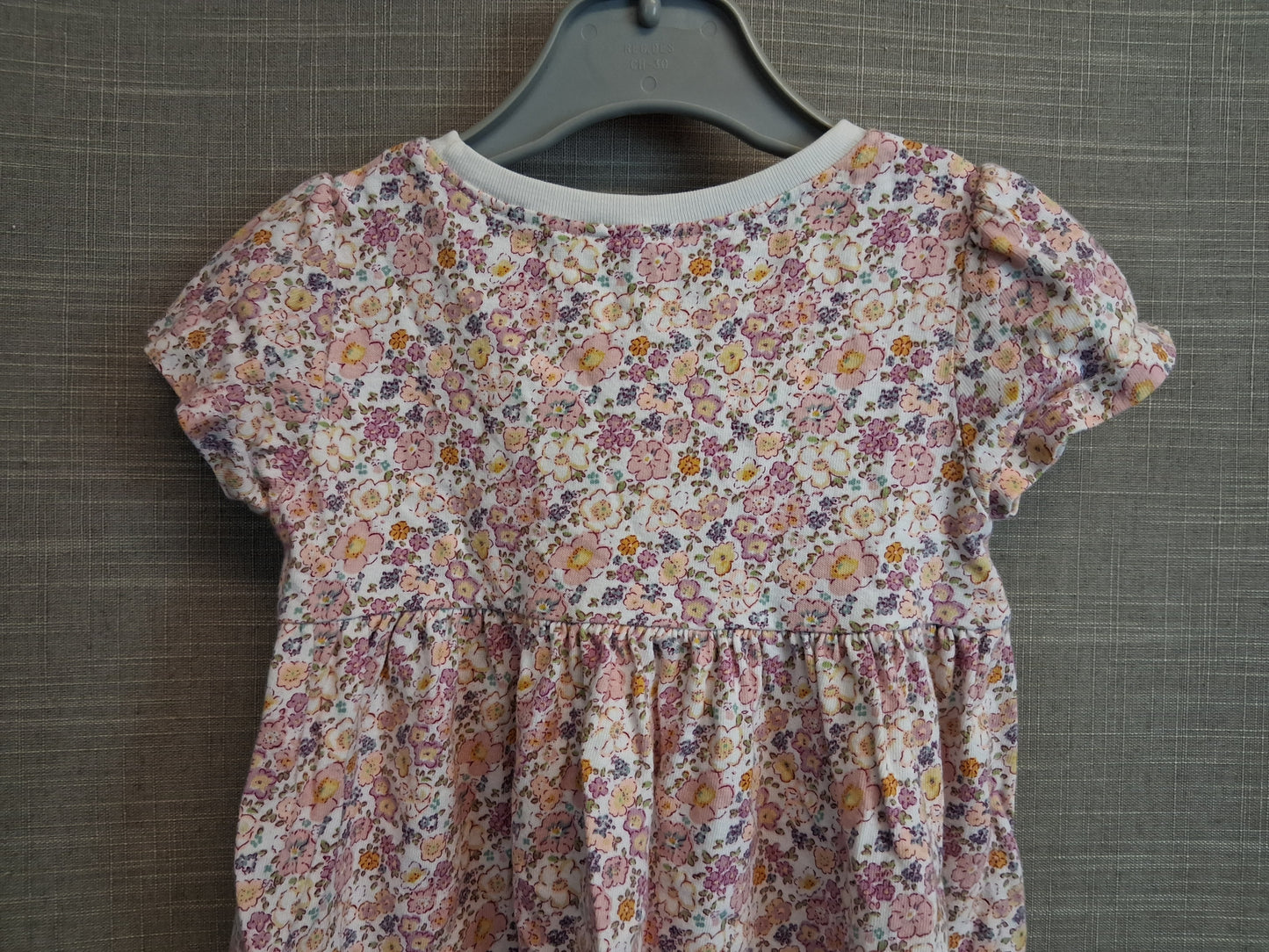 Next Girls Floral Multicolour Jersey T-Shirt Dress Short Sleeve Age 12-18 Months
