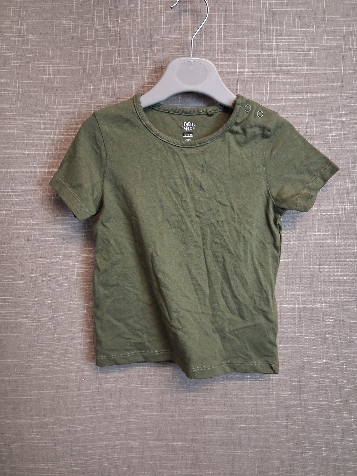 F&F 3 Pack T-Shirt Jersey Age 12-18 Months Khaki Green and Orange White