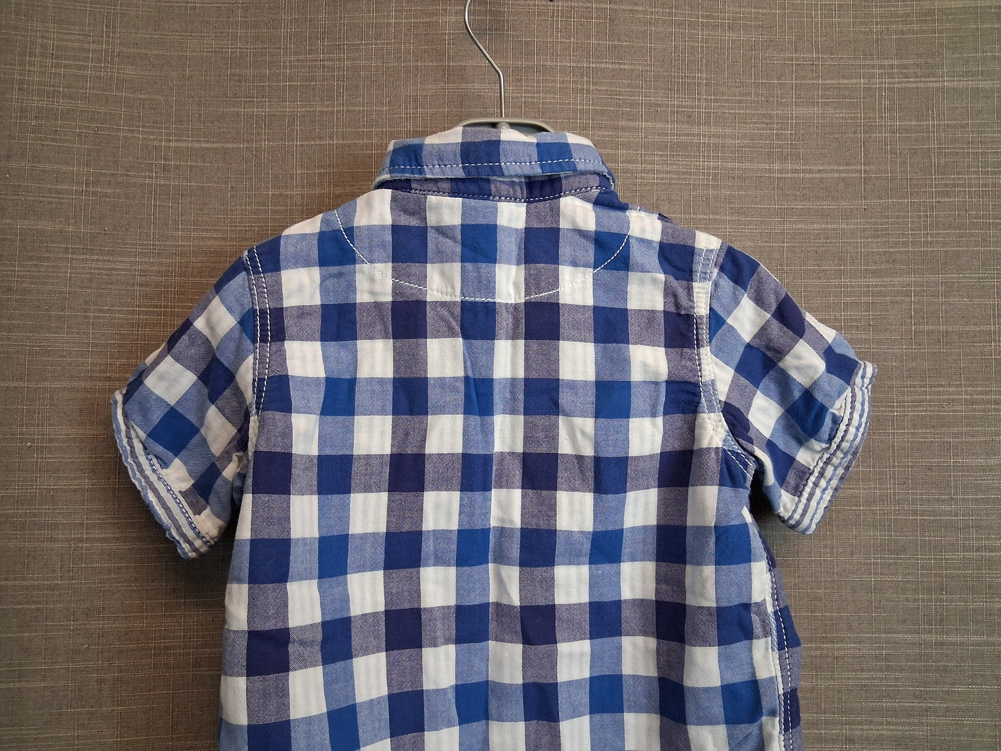 TU Boys Blue Check Short Sleeve Shirt Age 18-24 Months