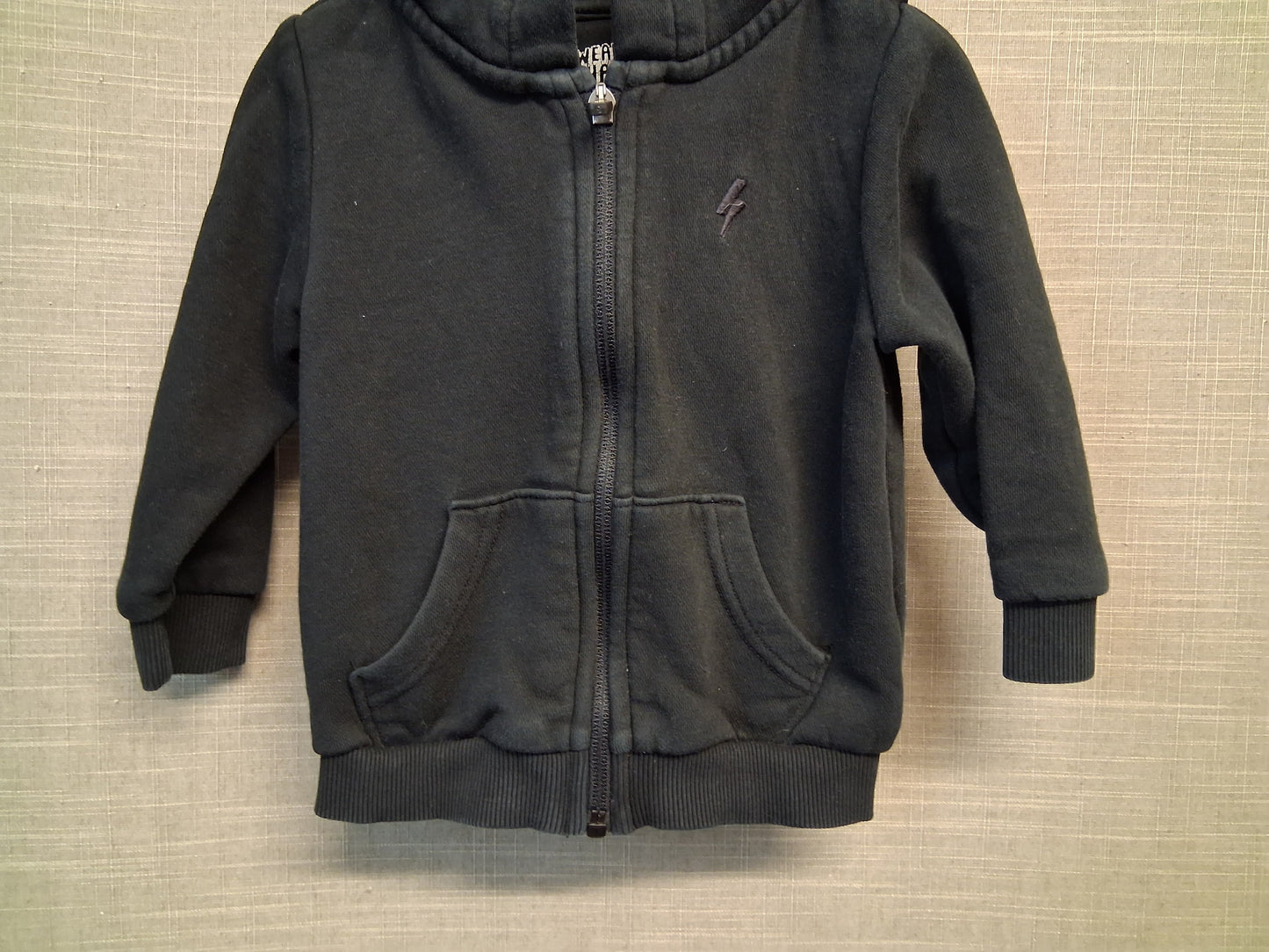 F&F Black Boys Full Zip Hoodie Jacket Age 18-24 Months