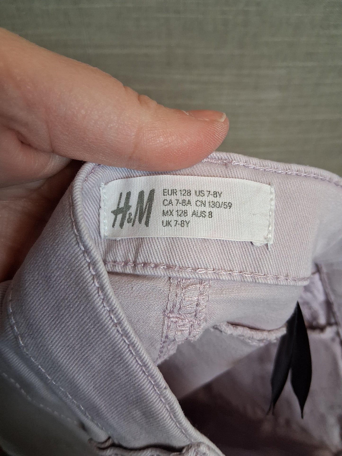H&M Girls Lilac Denim Skirt Age 7-8 Years