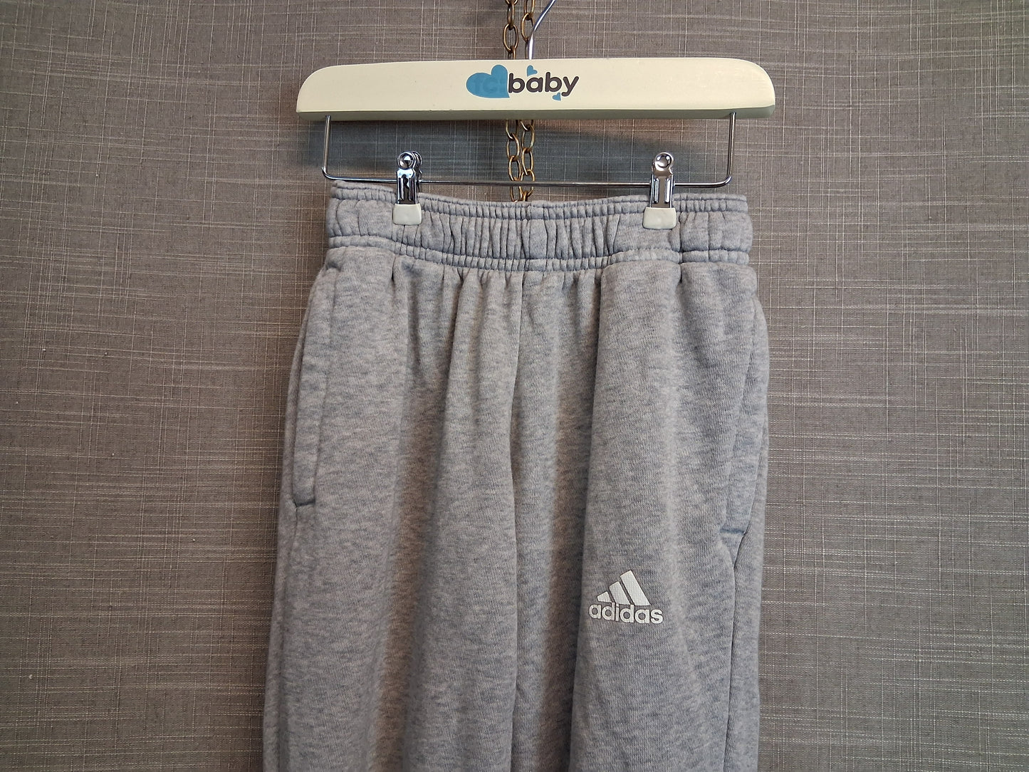 Adidas Boys Joggers Grey Elastic Waist Age 4-5 Years