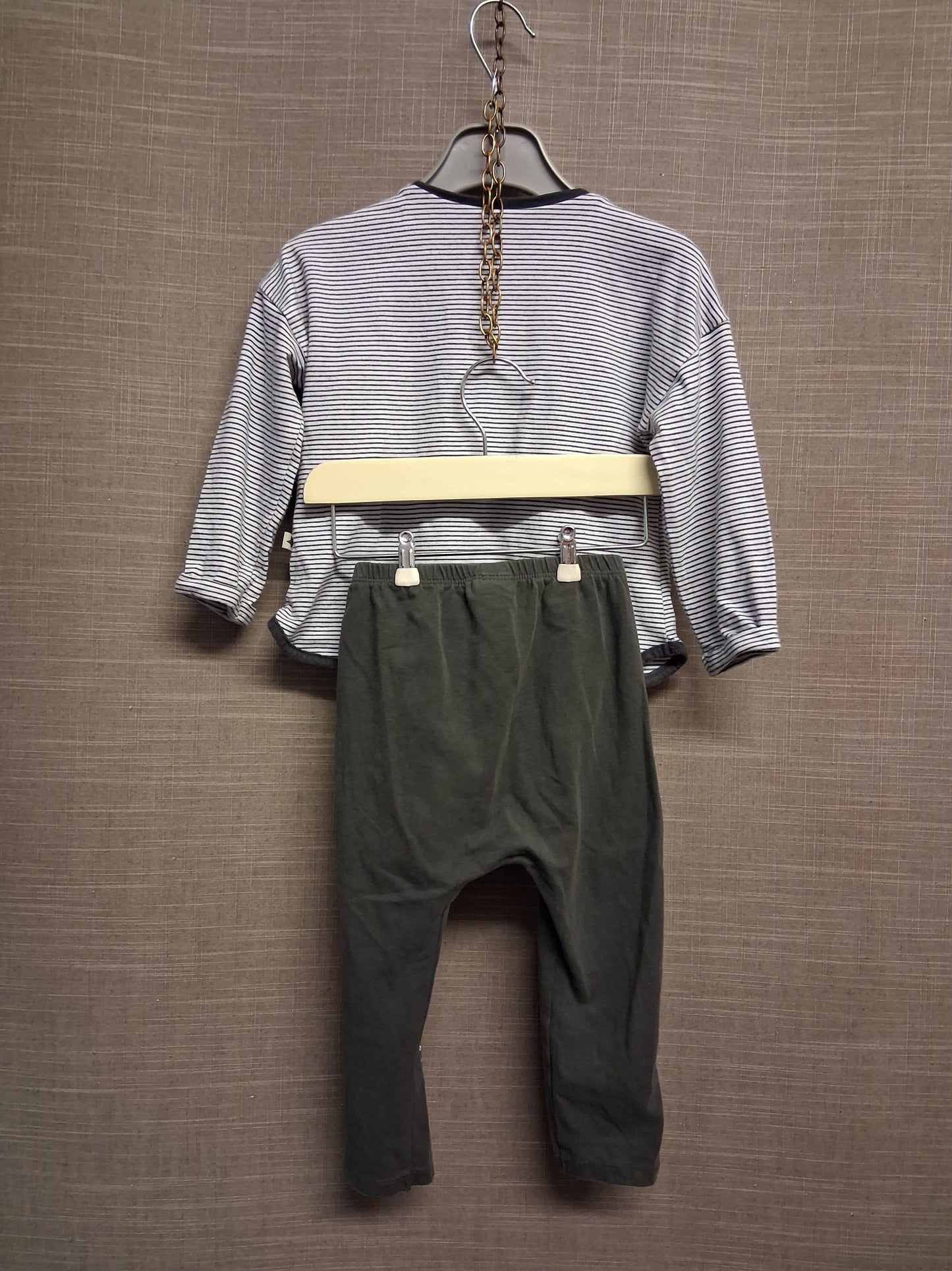 Next Baby Grey Elephant Theme Jersey Outfit Age 12-18 Months 100% Cotton
