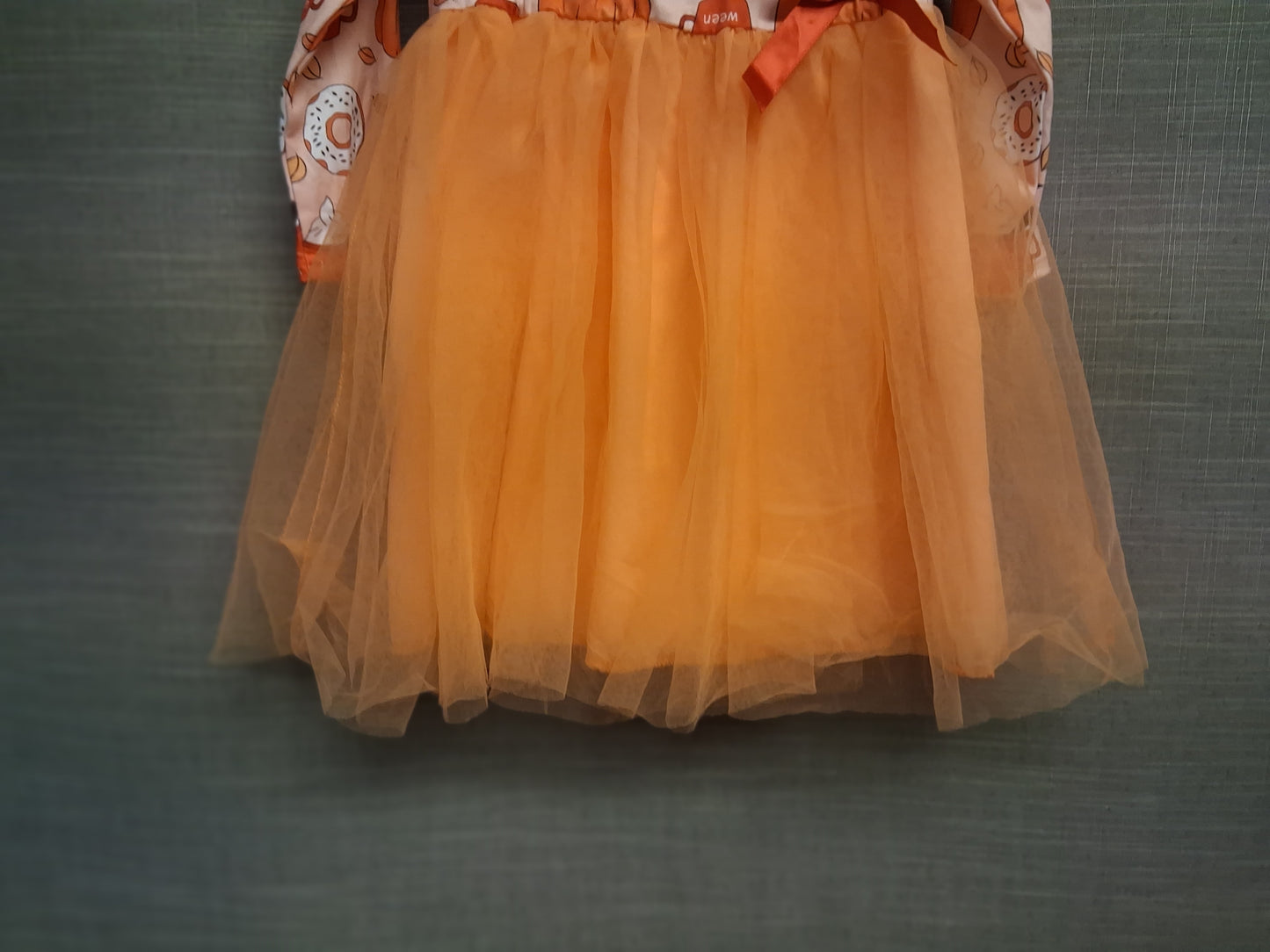 Shein Halloween Autumn Dress Tutu Skirt Long Sleeve Orange Age 4 Years