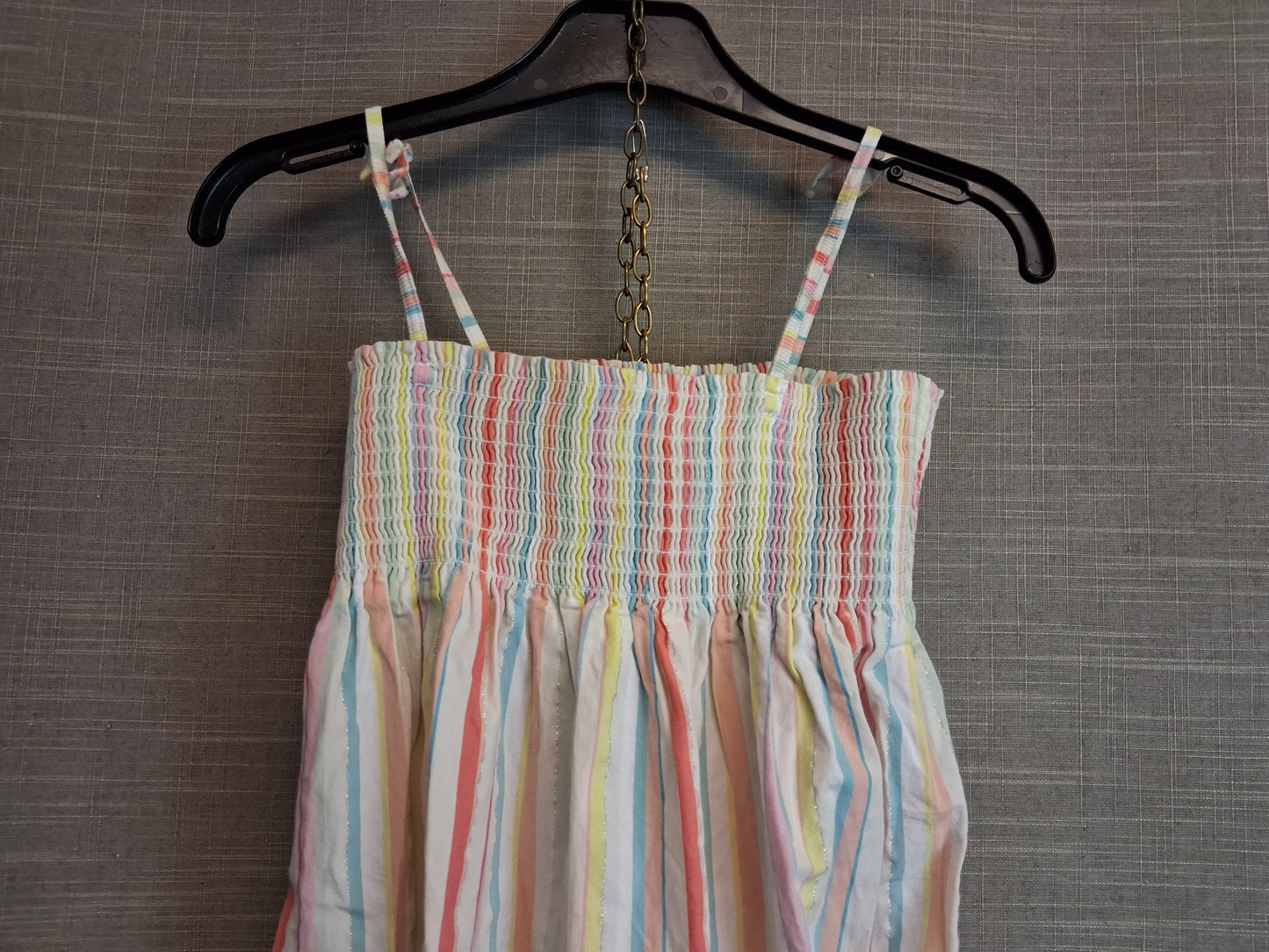 H&M Girls Strappy Sundress Multicolour Striped Age 8-9 Years
