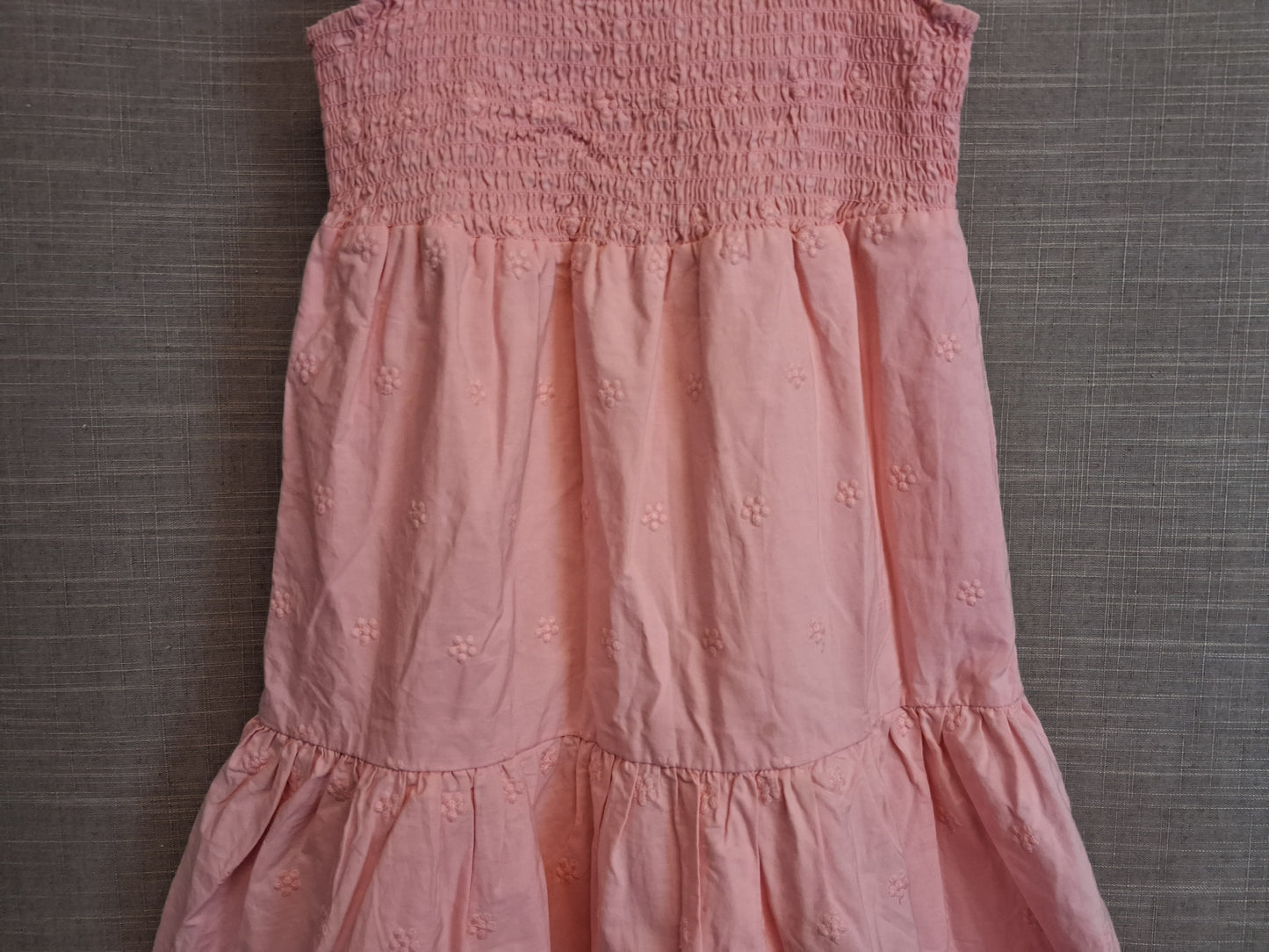 George Girls Pink Tiered Dress Cotton Age 8-9 Years