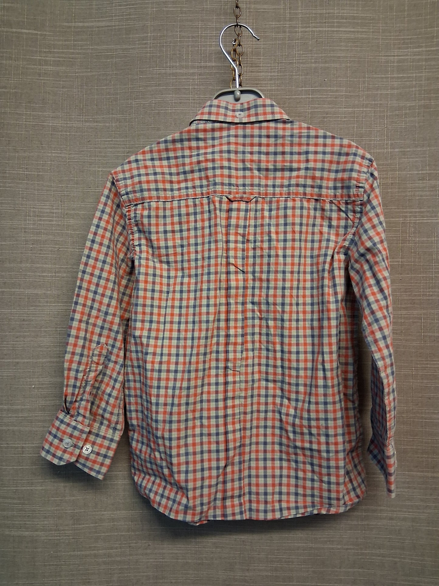 Ben Sherman Boys Red Blue Check Long Sleeve Shirt Age 5-6 Years